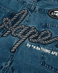 Aape Shorts Trade Mark Denim Light Blue
