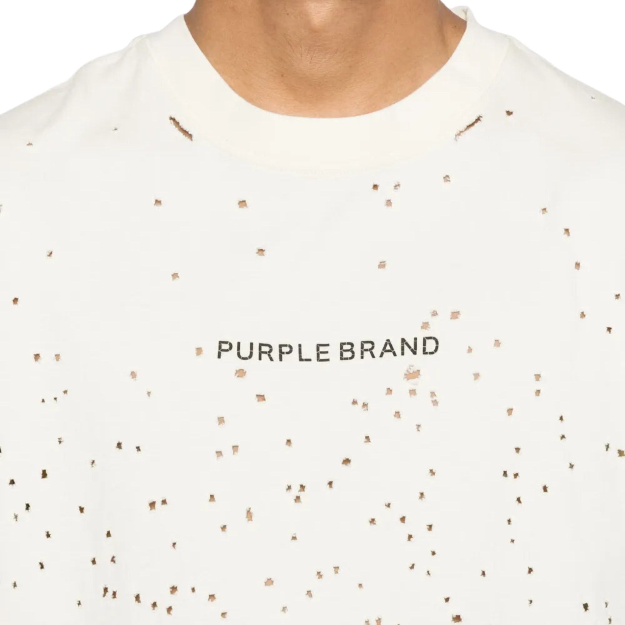 Purple T-Shirt Centre Logo Ivory