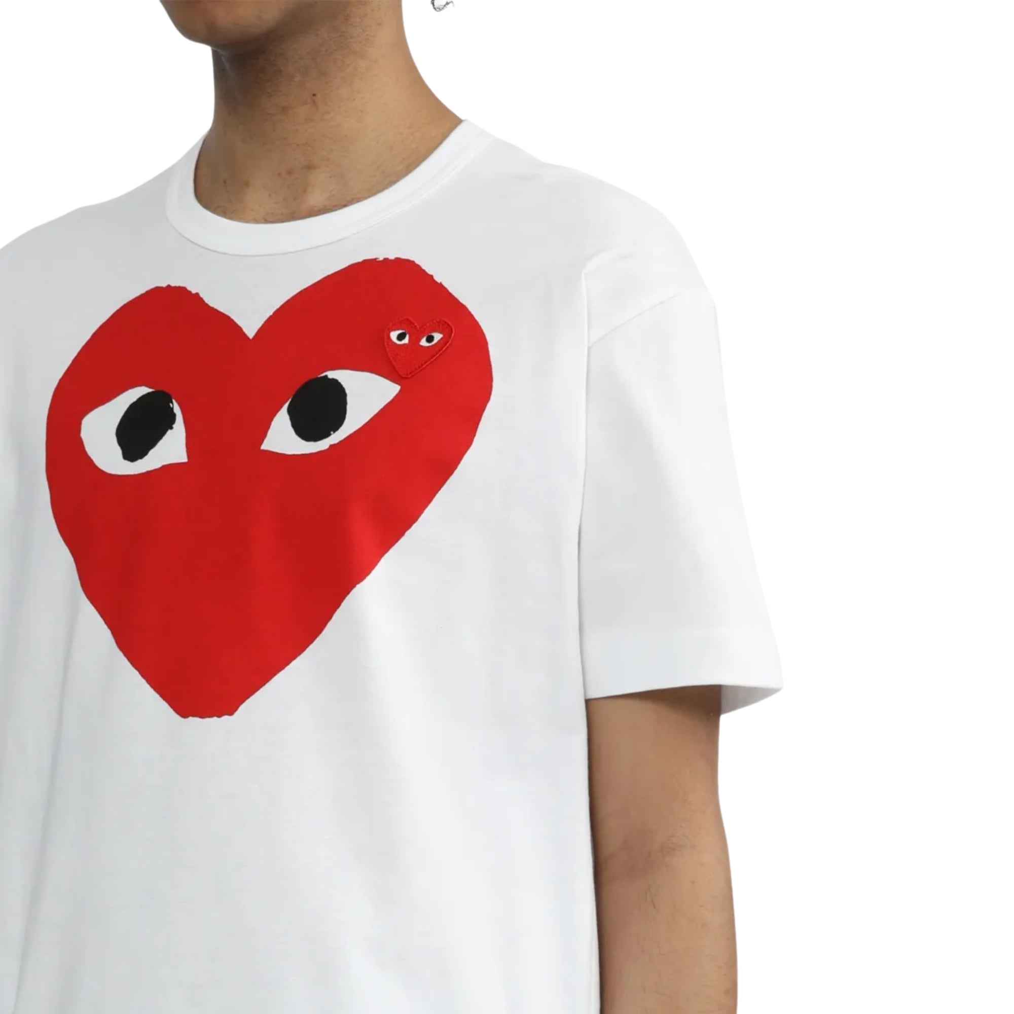 Comme Des Garcons T-Shirt Big Heart Red-White