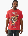 True Religion T-Shirt Mfg Tiger Vintage Trv Red
