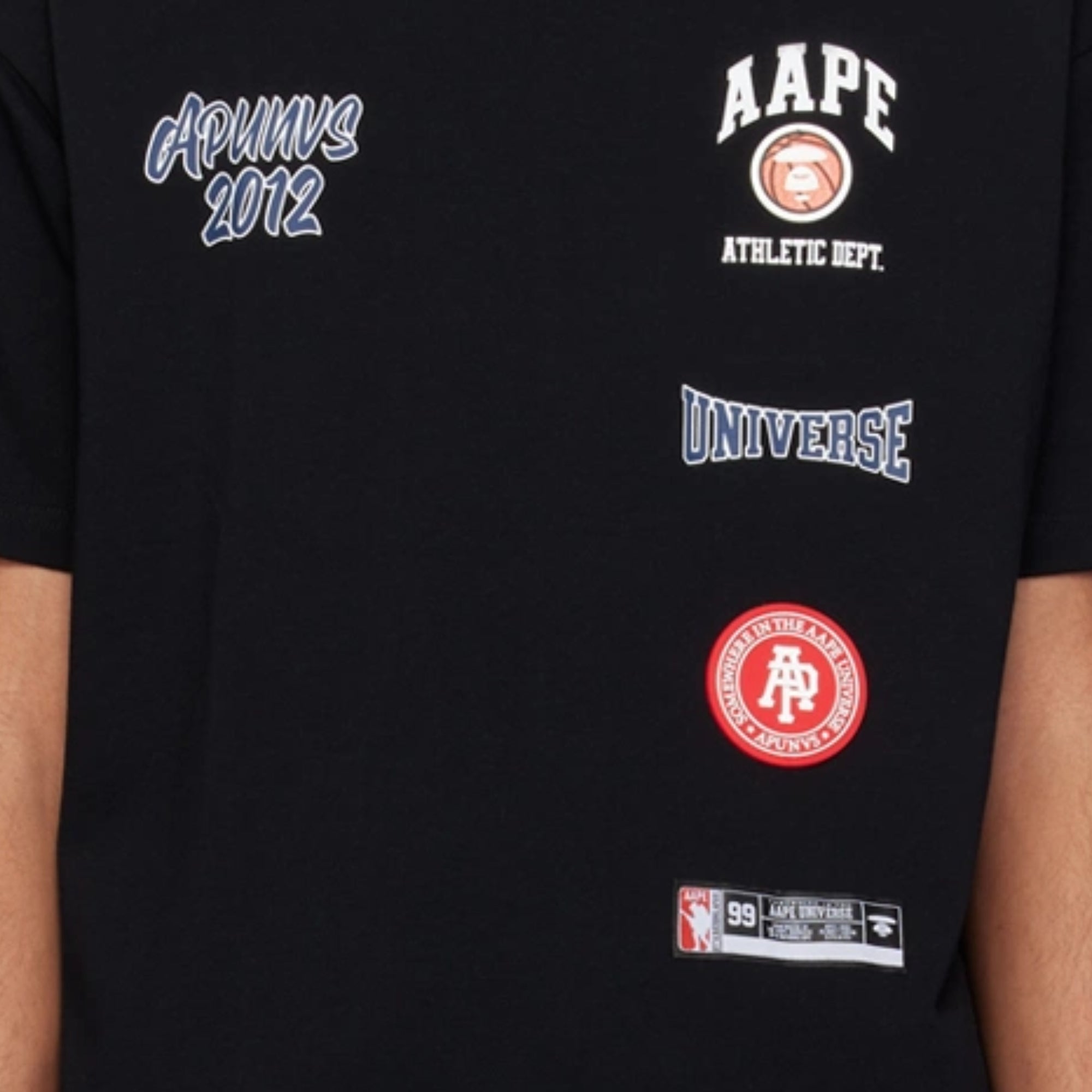 Aape T-Shirt Multiple Logos Black