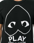 Comme Des Garcons T-Shirt Upside Down Heart Play Black