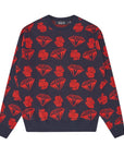 Billionaire Boys Club Sweater Knit Diamonds & Dollars Navy-Red