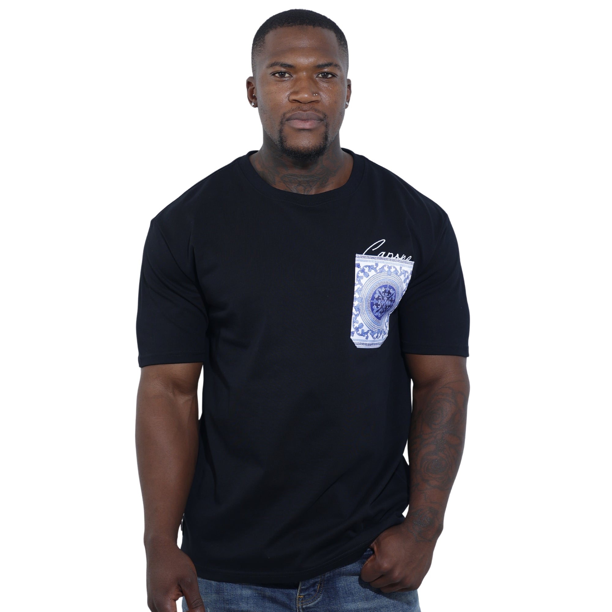 Capone T-Shirt Monaco Tiles Black