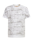Marni T-Shirt Scribble Logo White-Black