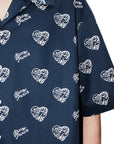 Kenzo Shirt Allover Heart Logo Blue