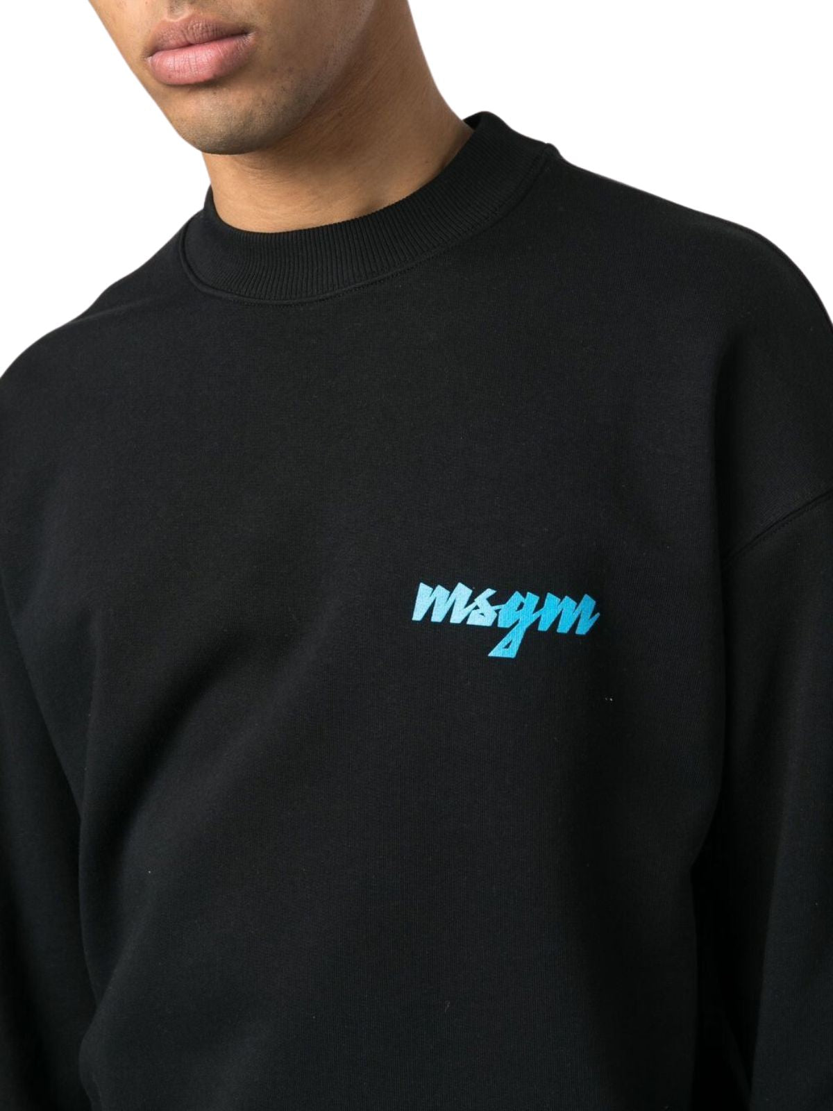 Msgm Sweater Felpa Logo Black - 4