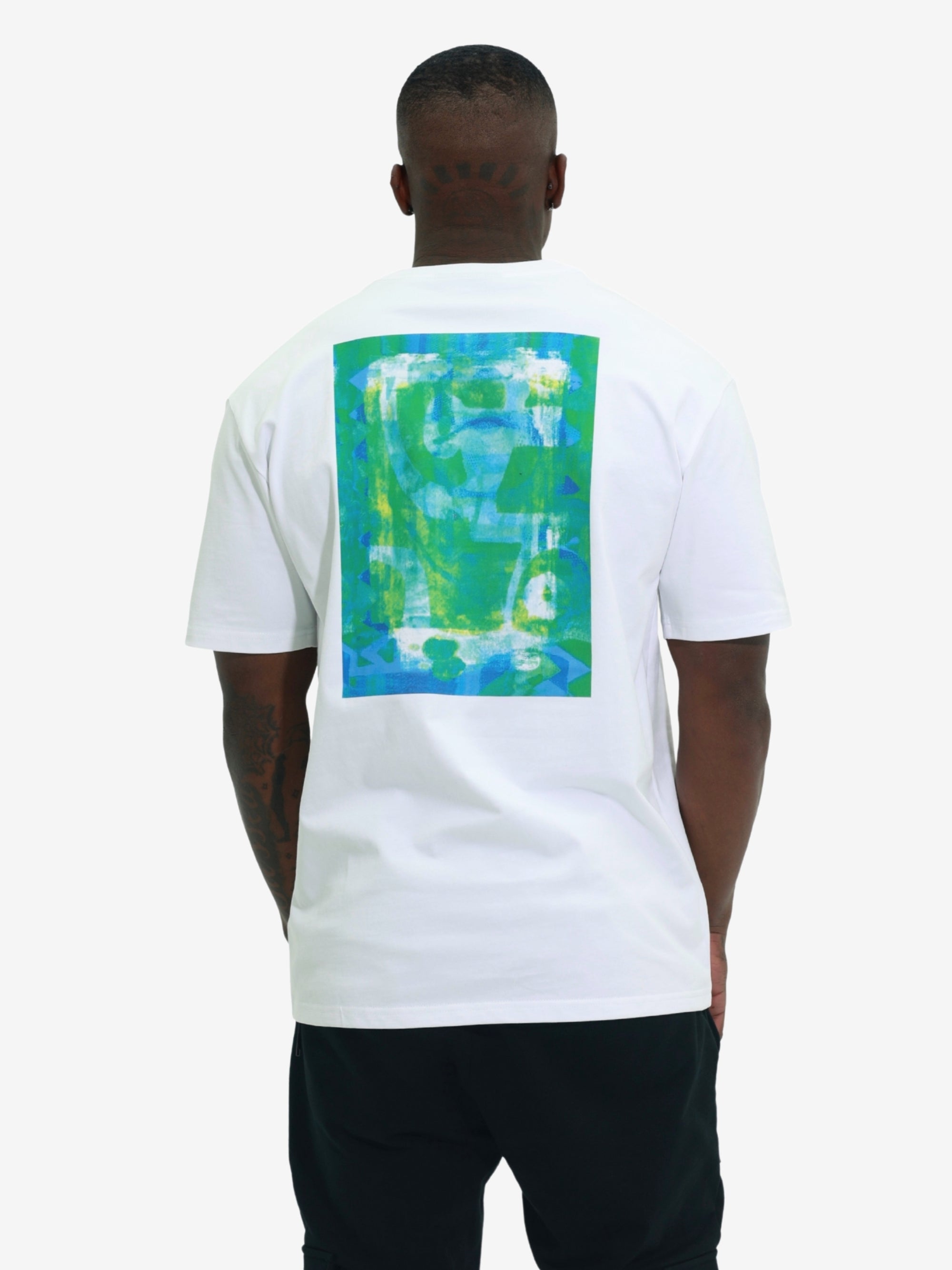 Capone T-Shirt Crew Back Paint Graphic White