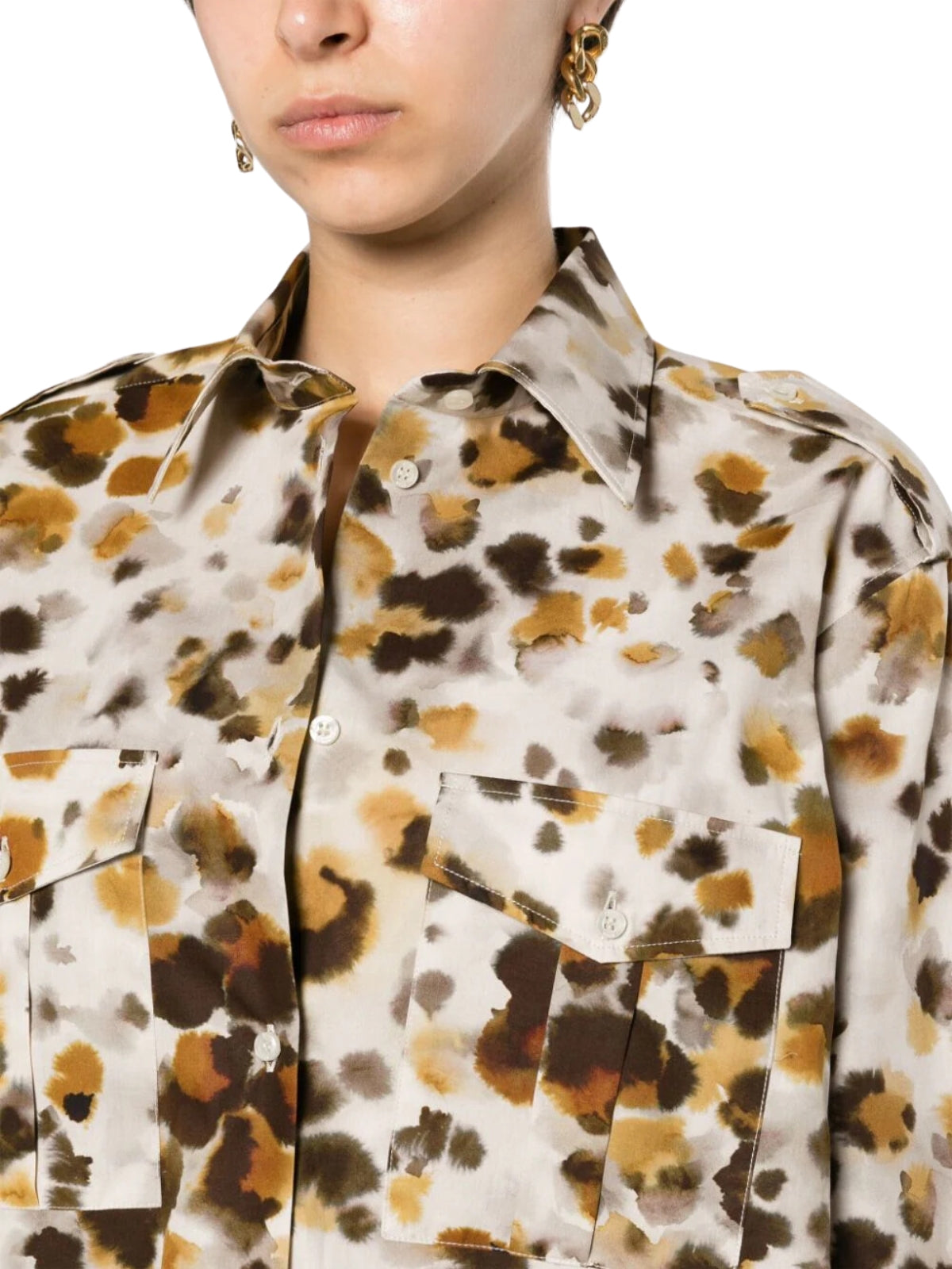 Msgm Shirt Ladies Allover Print Multi