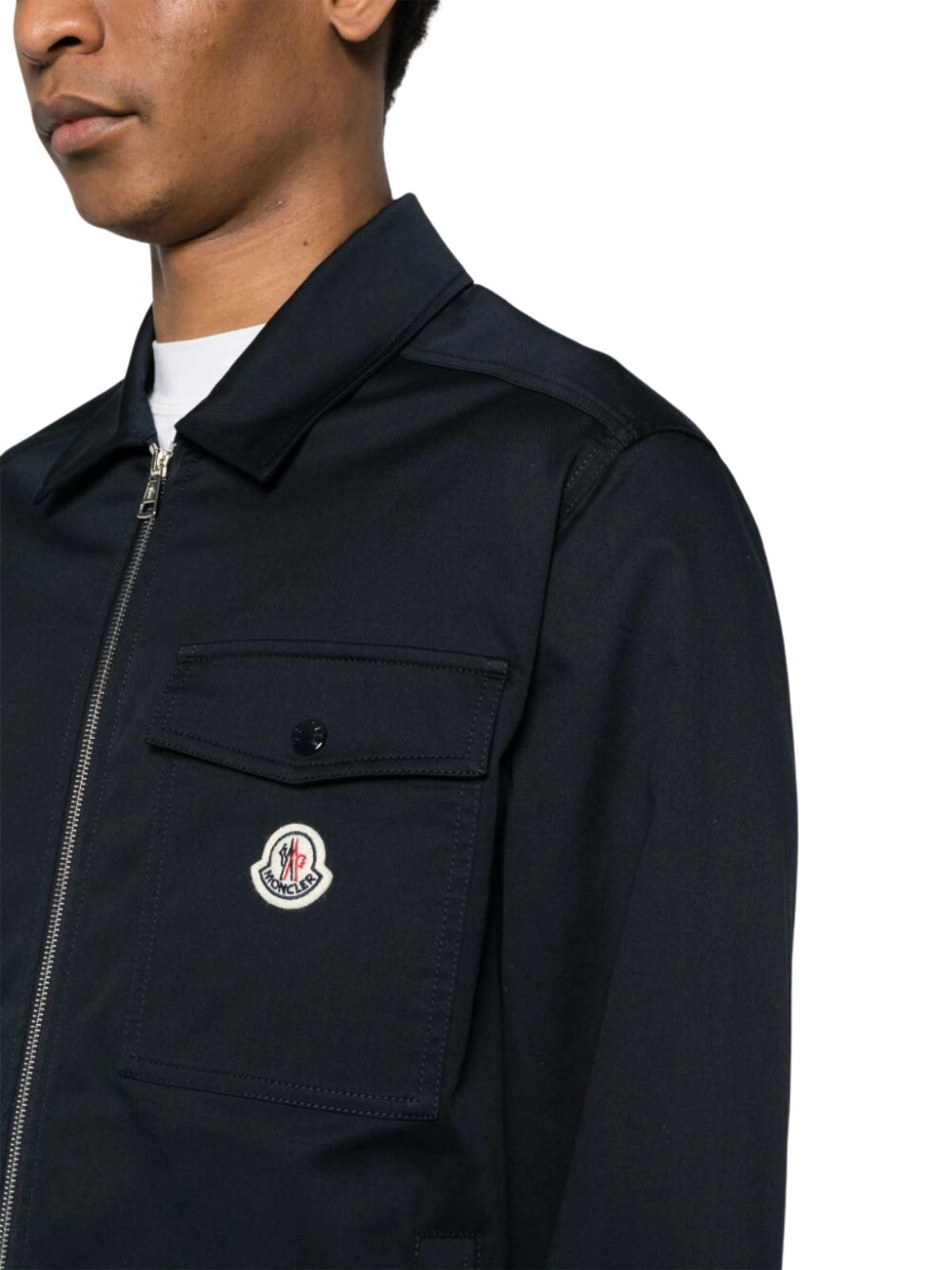 Moncler Shirt Full Zip Logo Black - 4