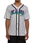 Karl Kani T-Shirt Pinstripe Baseball White-Black-Purple