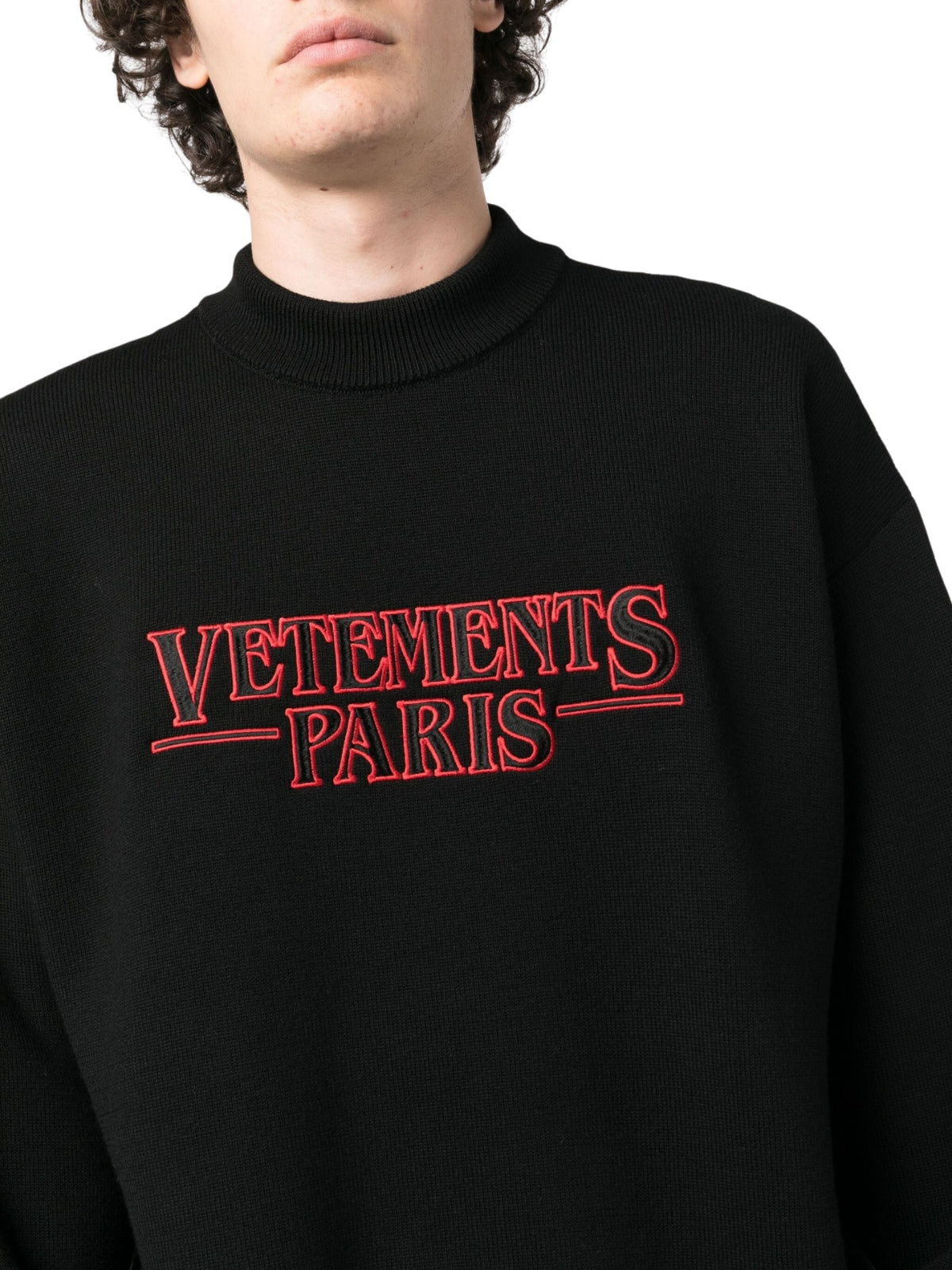Vetements Sweater Knit Paris Black - 4
