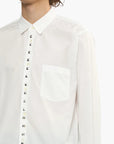 Comme Des Garcons Shirt Studded Button Up White