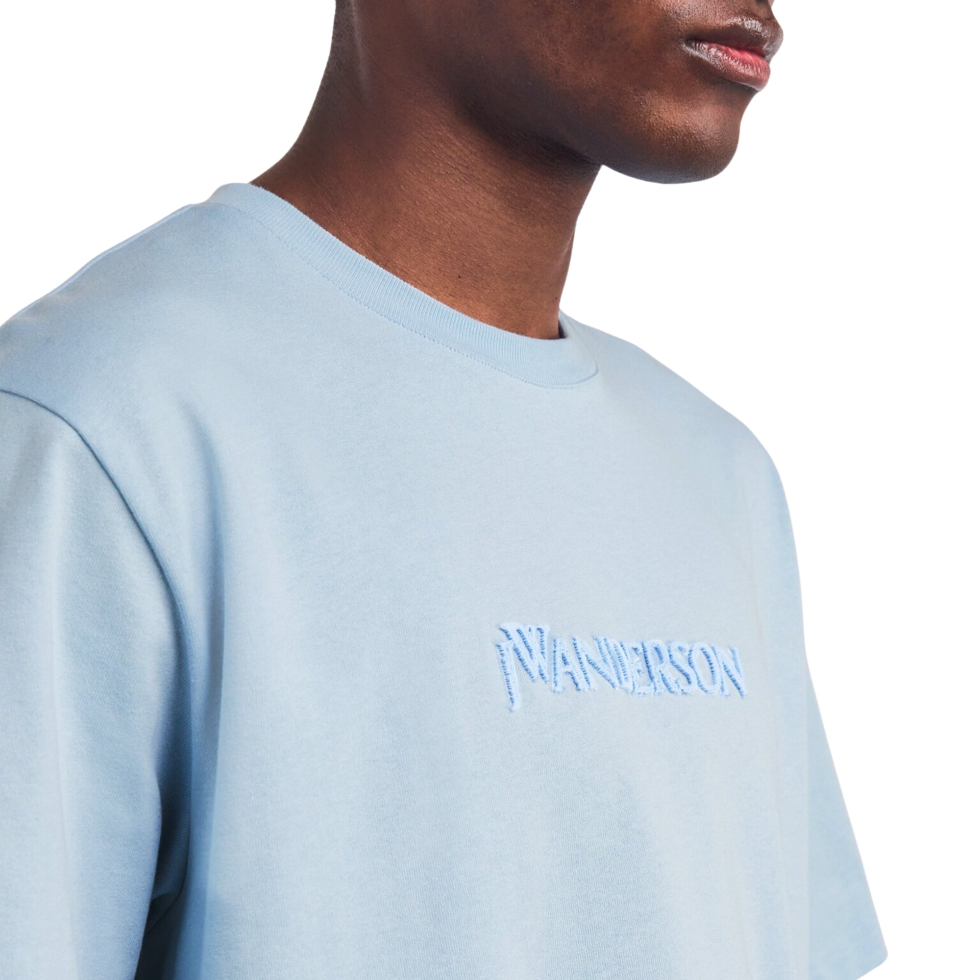 Jw Anderson T-Shirt Logo Embroidery Pale Blue