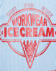 Icecream Quarter Zip Work Shirt Blue Stripe