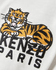 Kenzo T-Shirt Happy Tiger Embroidered Off White