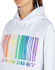 Vtmnts Sweater Rainbow Barcode Hoodie White