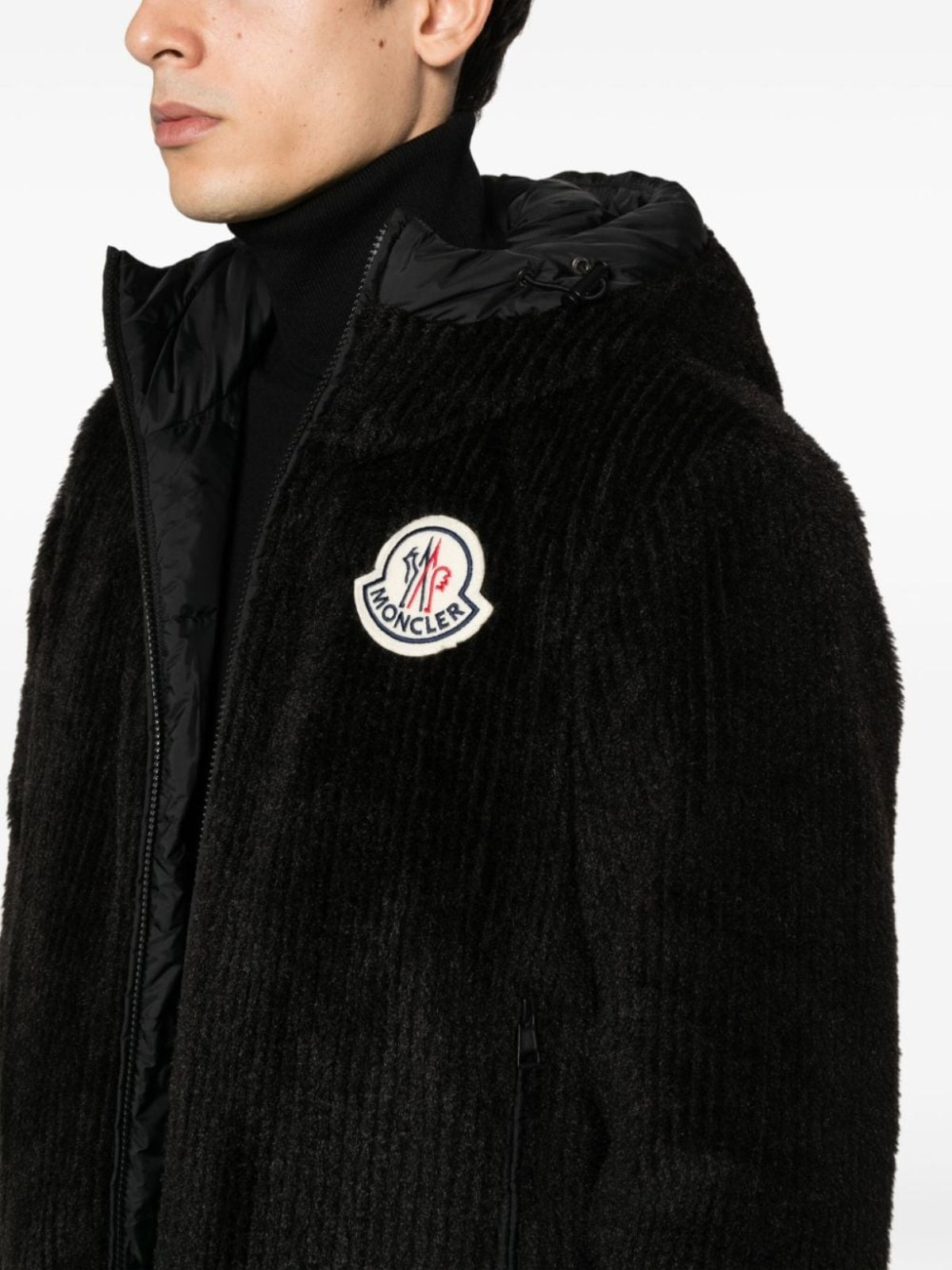 MONCLER BLACKジップアップジャケット Moncler ジップアップ シャツジャケット | ブラック | FARFETCH JP