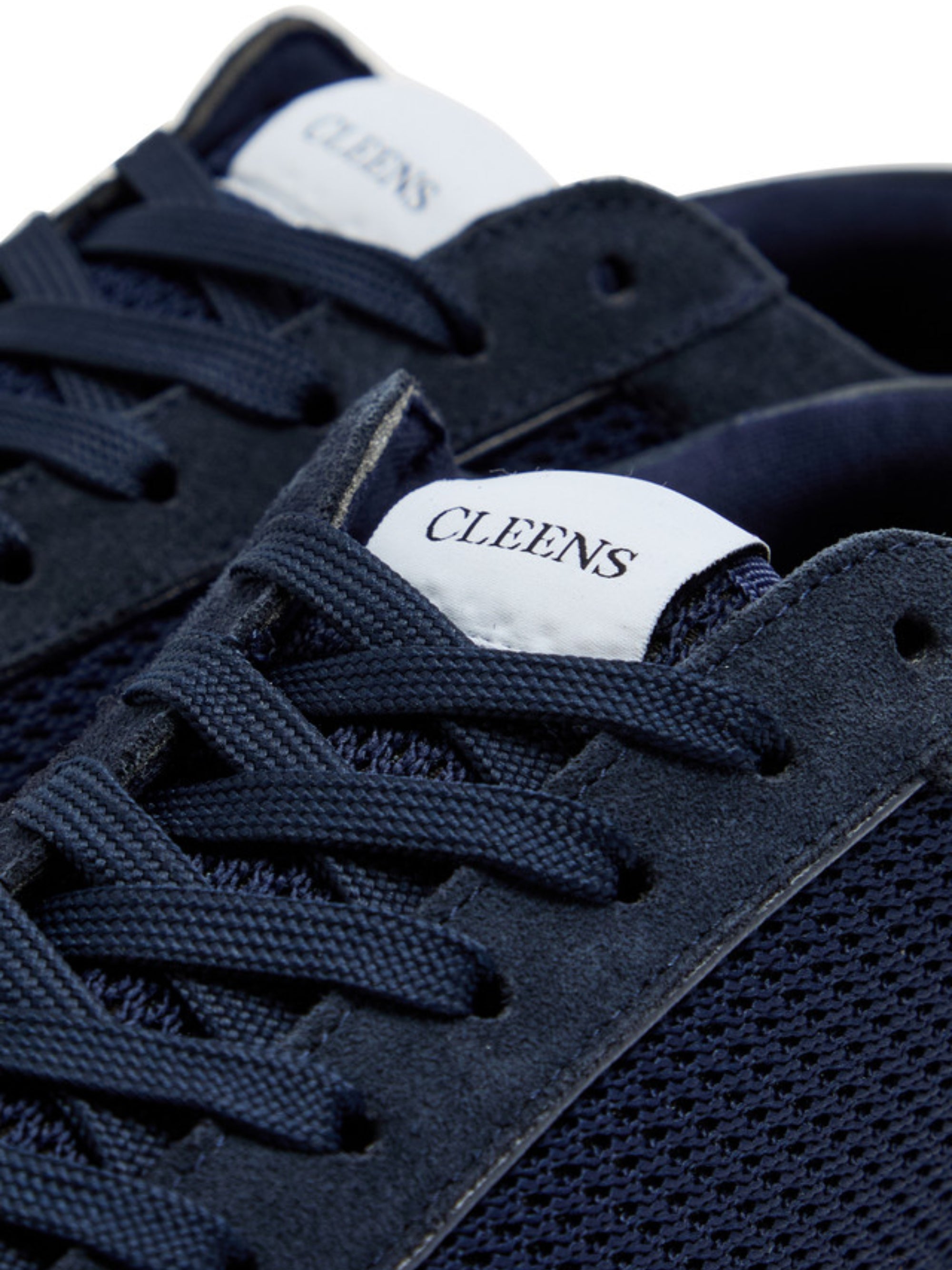 Cleens Sneakers C24 Mesh Suede Lace Up Midnight Blue
