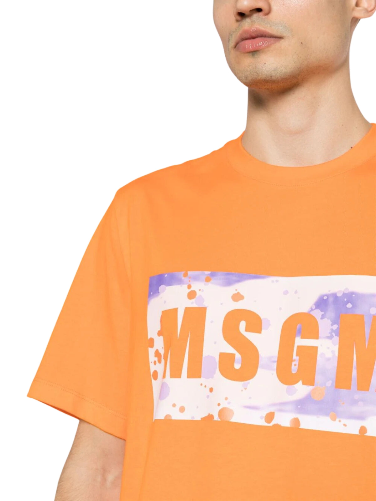 Msgm T-Shirt Bold Logo Orange