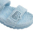 Chiara Ferragni Slides Eyelike Buckle Sponge Light Blue