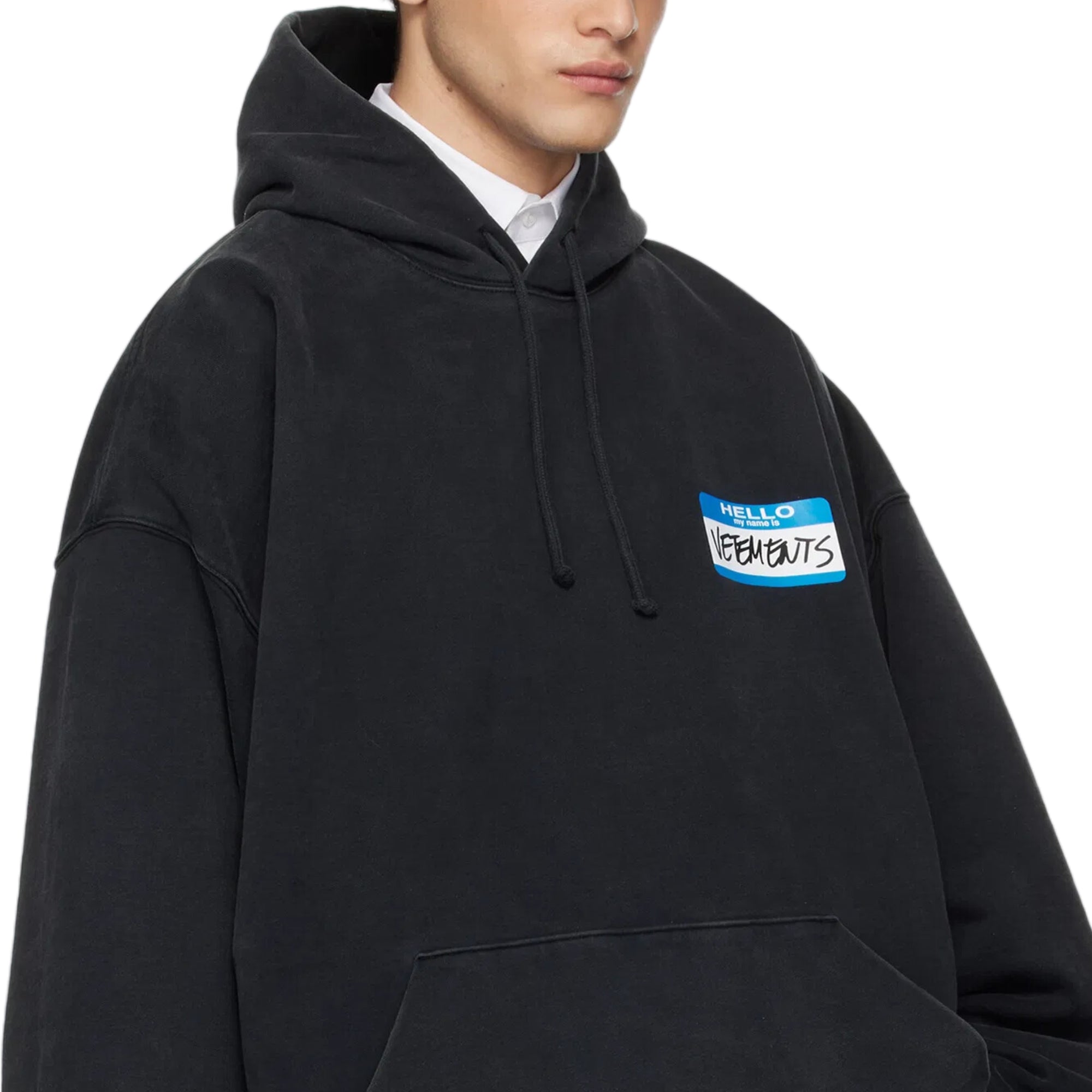 Vetements Hoodie My Name Sticker Black