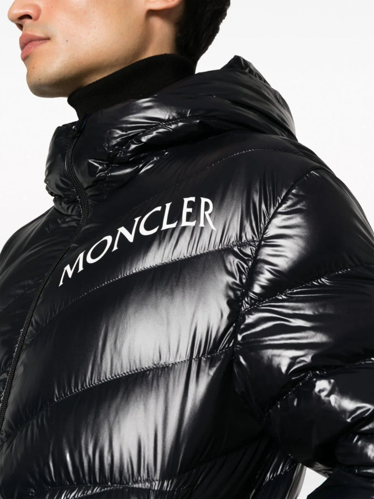 Moncler Jacket Shama Hooded Logo Black - AL Capone Premium