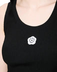 Kenzo Rib Tank Top BF 2.0 Embroidered Black