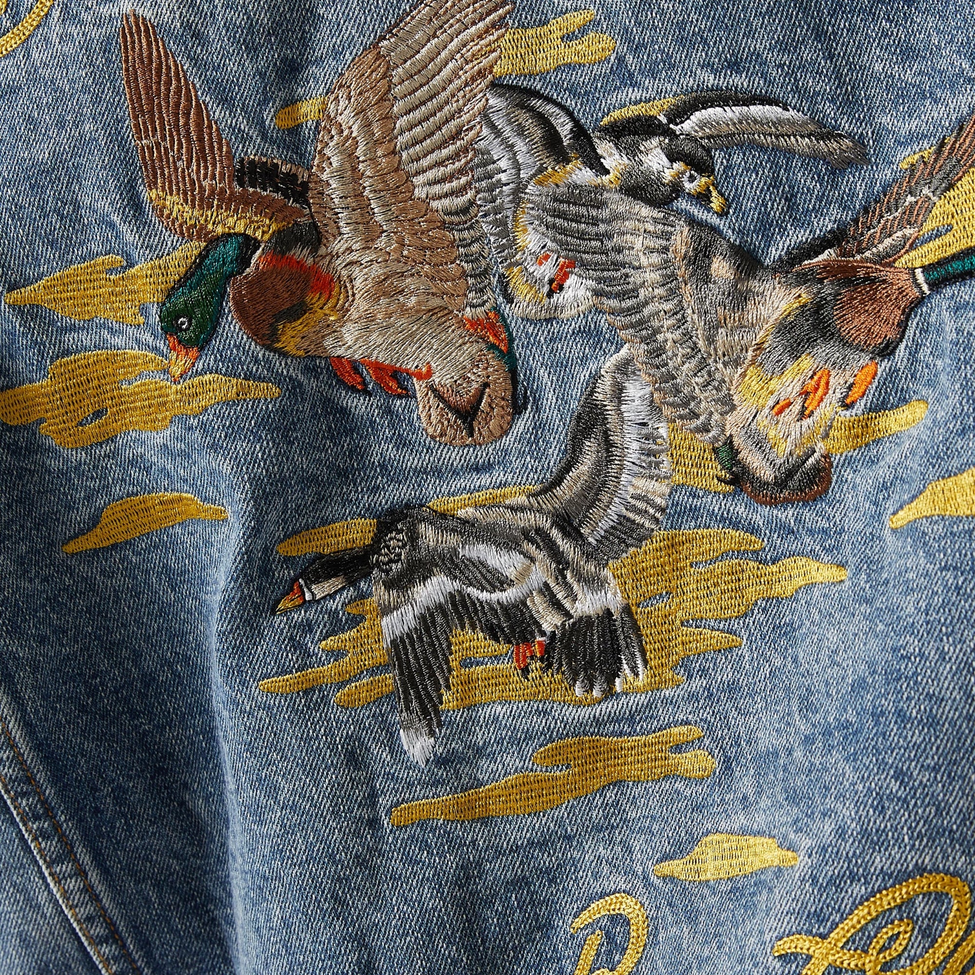 Billionaire Boys Club Jacket Duck Embroidered Heavy Wash Blue