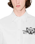 Kenzo Shirt Tiger Logo Casual LS White