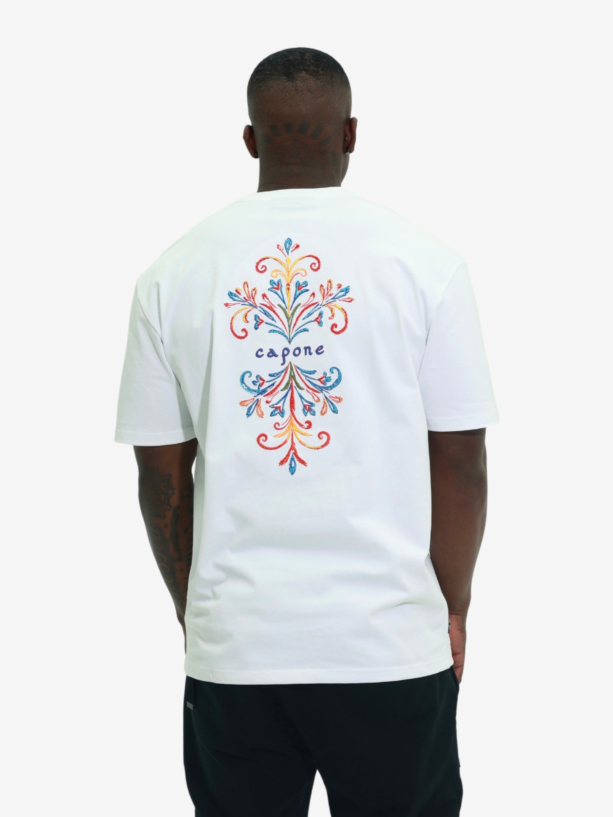 Capone T-Shirt Upside Down Double Floral White