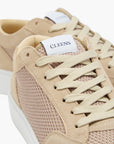 Cleens Sneakers C25 Mesh Suede Lace Beige