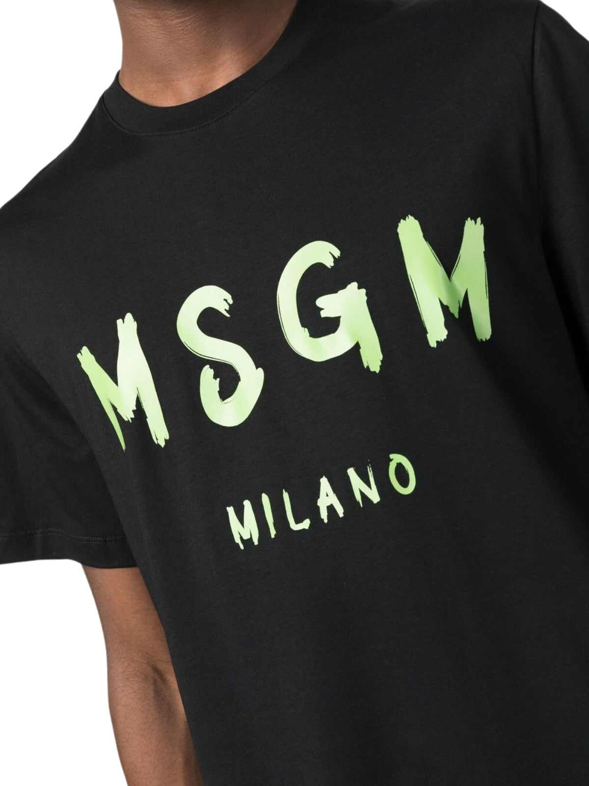 Msgm T-Shirt Logo Black-Lime