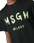 Msgm T-Shirt Logo Black-Lime