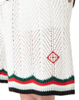Casablanca Shorts Chevron Crochet White