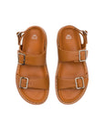 Mcm Slide Flat Straps Buckle Camel