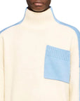 Jw Anderson Sweater Two Tone Patch Pocket Ivory-Sky Blue