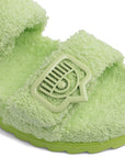 Chiara Ferragni Slides Eyelike Buckle Sponge Light Green