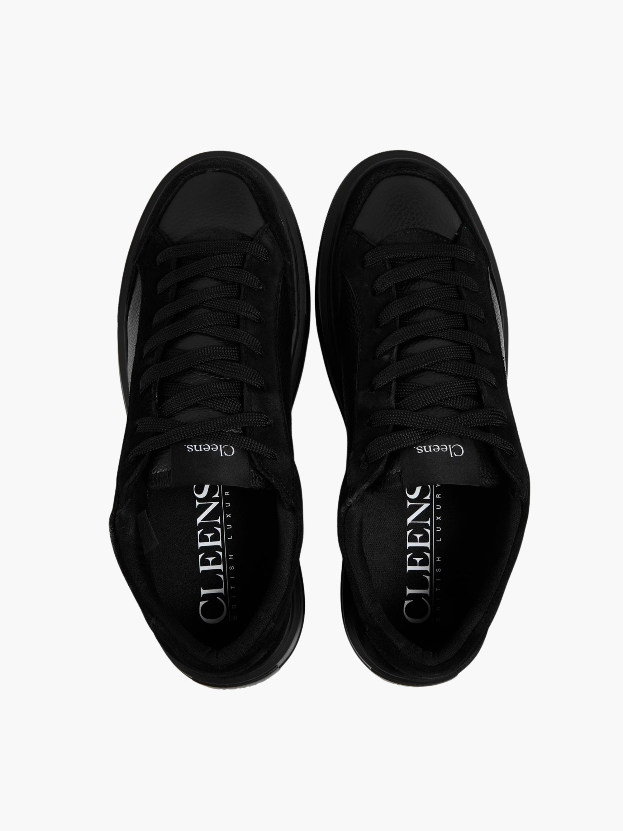 Cleens Sneakers C23 Suede Border Lace Up Black