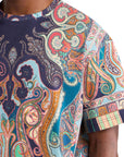 Etro T-Shirt Multi Coloured Paisley Navy