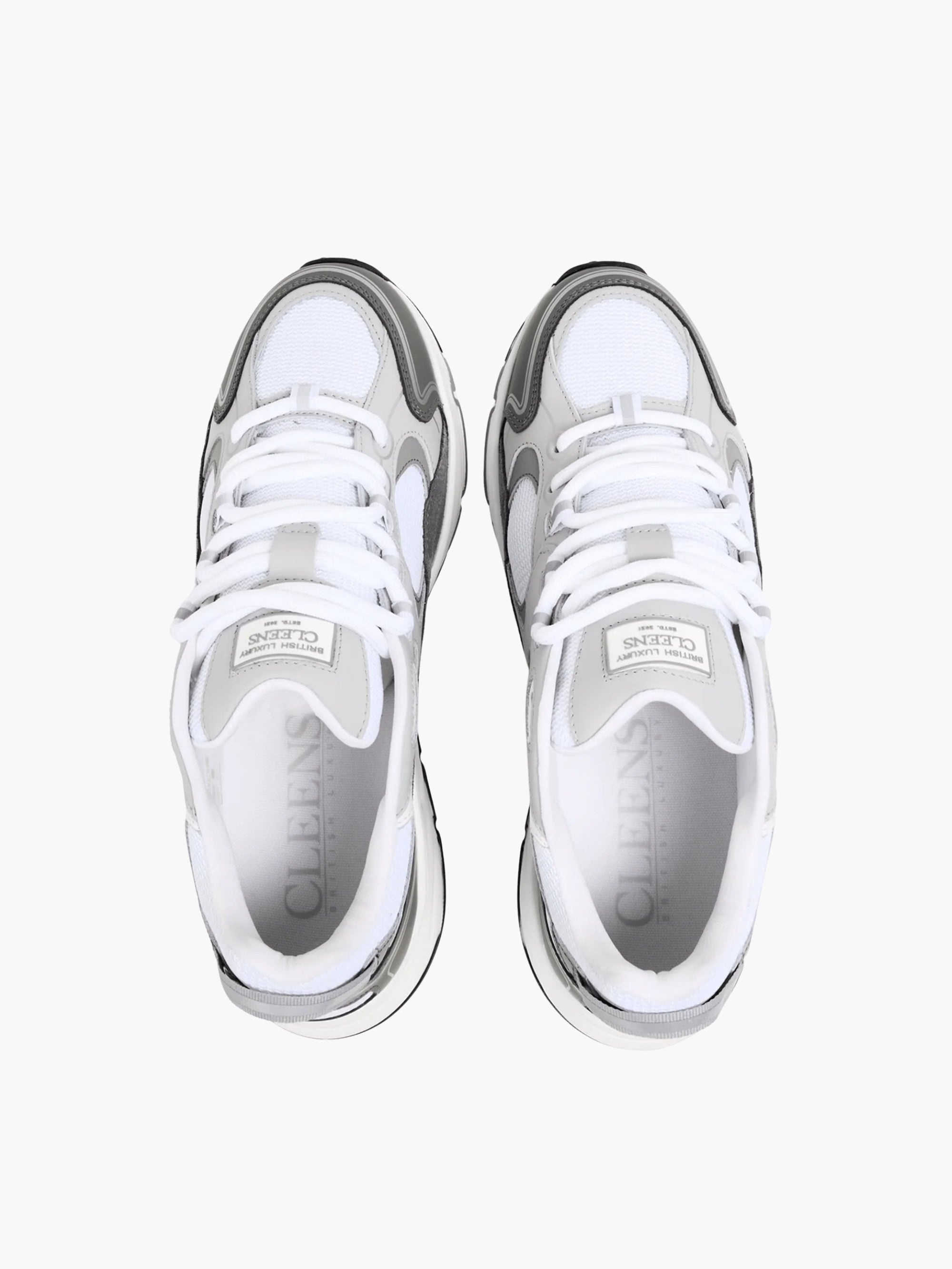 Cleens Sneakers C21 Border Lace Up White/Grey