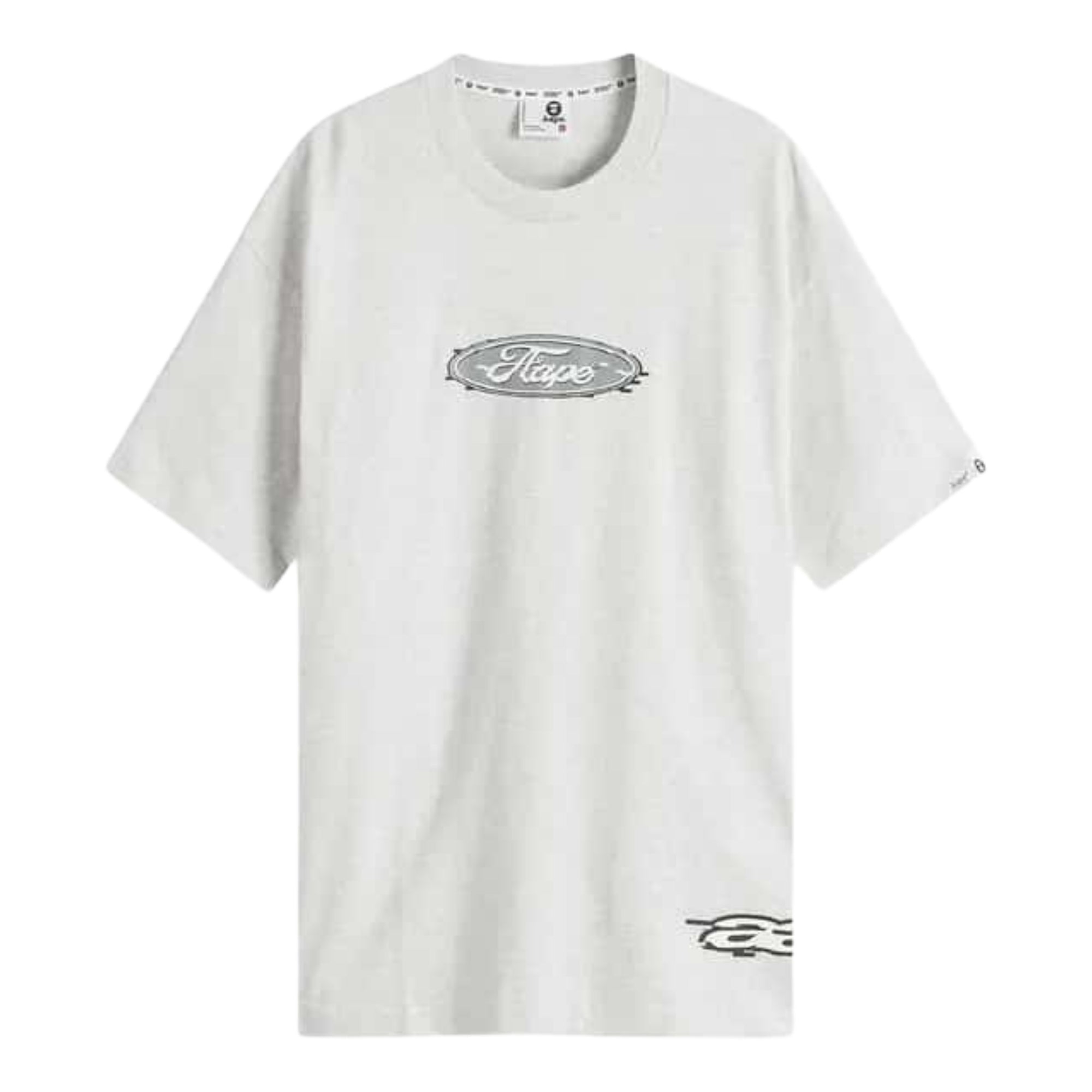 Aape T-Shirt Oval Logo Heather White