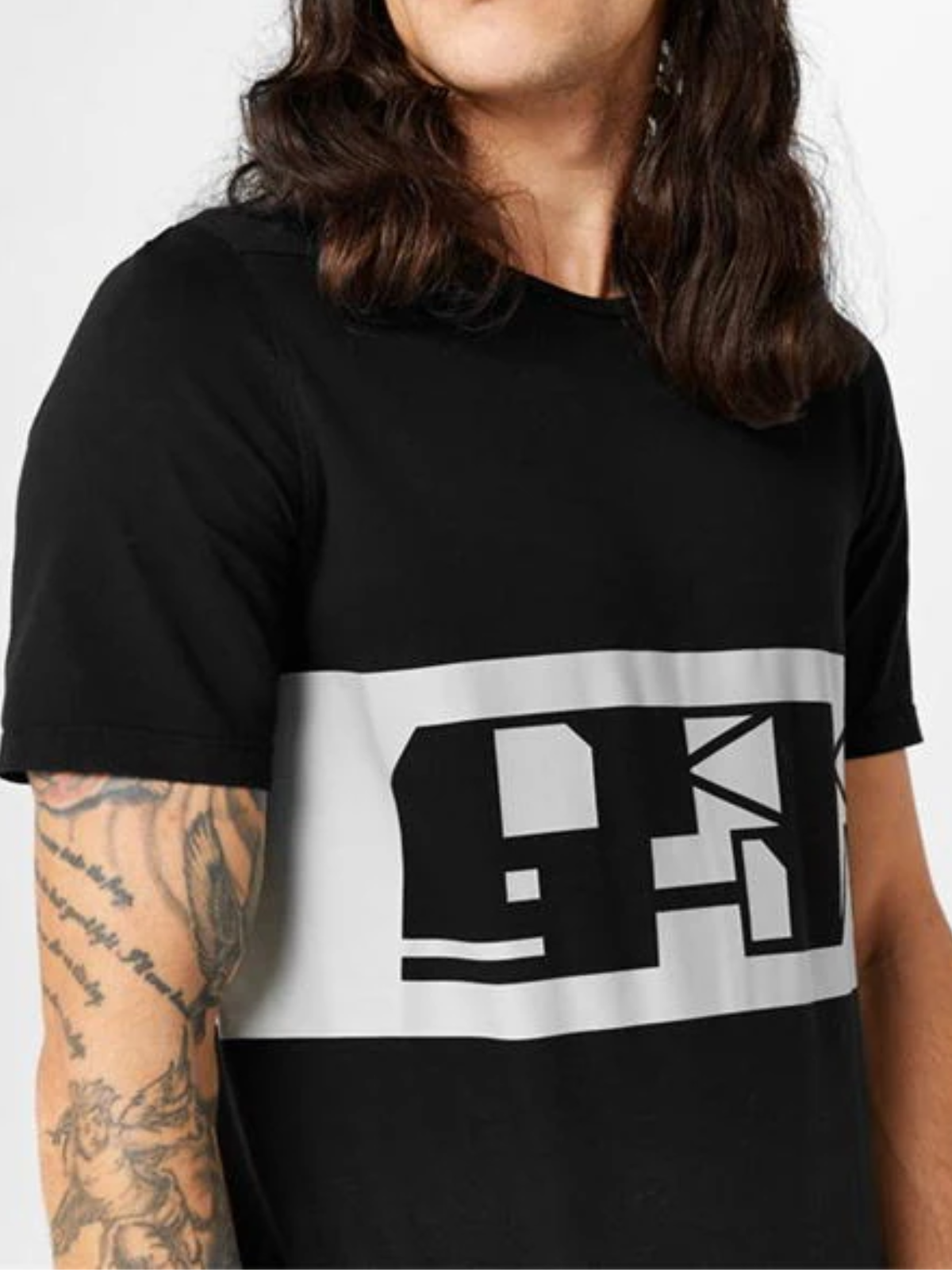 Rick Owens T-Shirt Mid Logo Black - 5