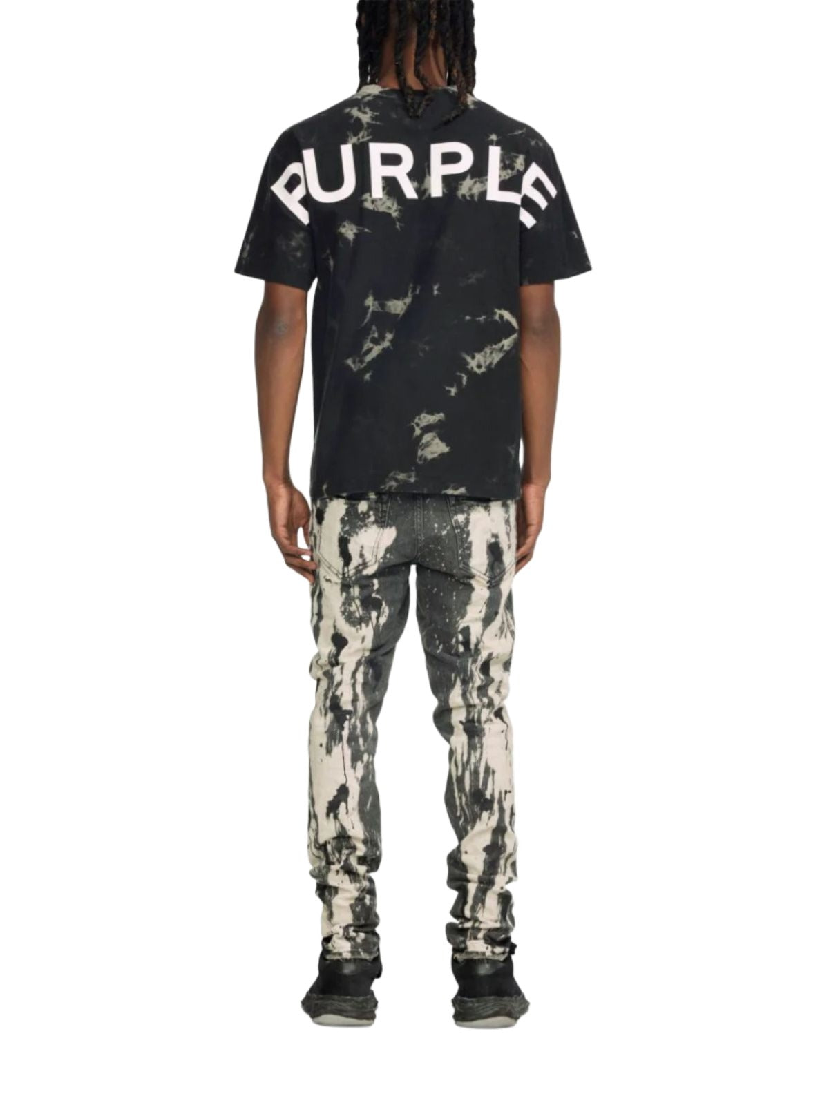 Purple Jeans Spill Bleach Paint Black - 5