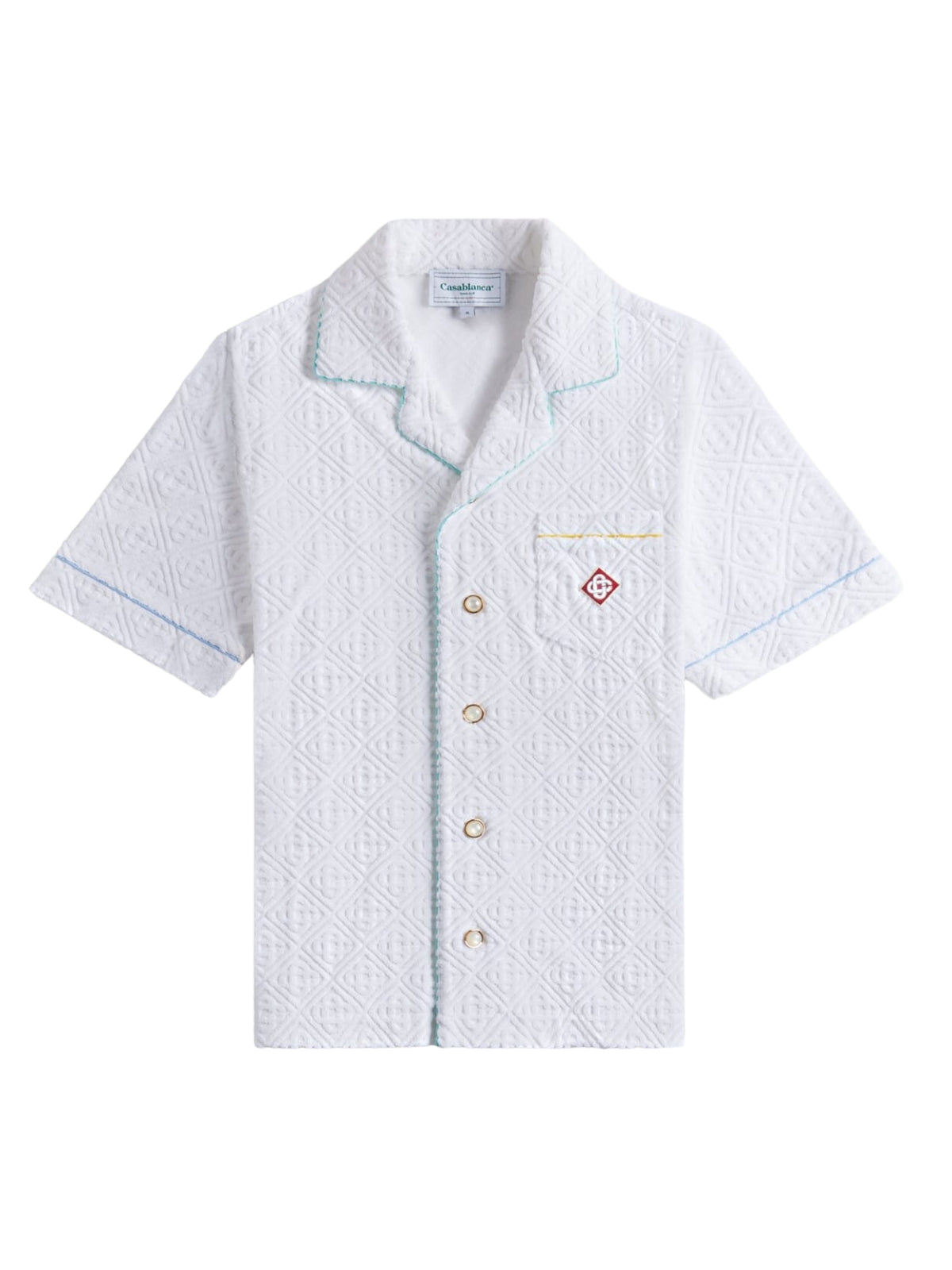 Casablanca Shirt Monogram Towelling Open Collar White