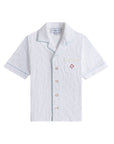 Casablanca Shirt Monogram Towelling Open Collar White