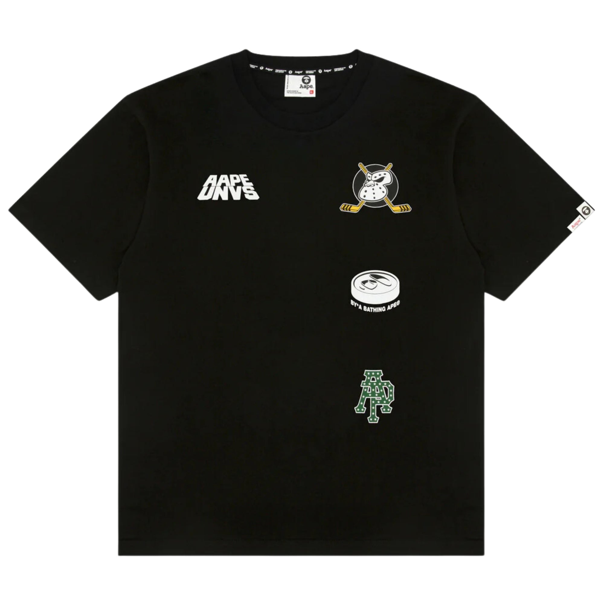 Aape T-Shirt Multiple Logos Black