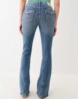 True Religion JEANS JOEY MID RISE FLARE BLUE