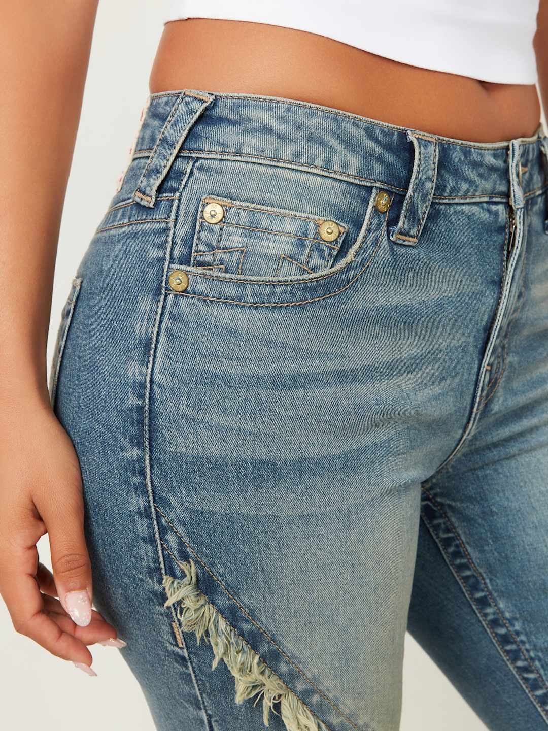 True Religion JEANS DISTRESSED FRAYED FLARE-AL Capone Premium