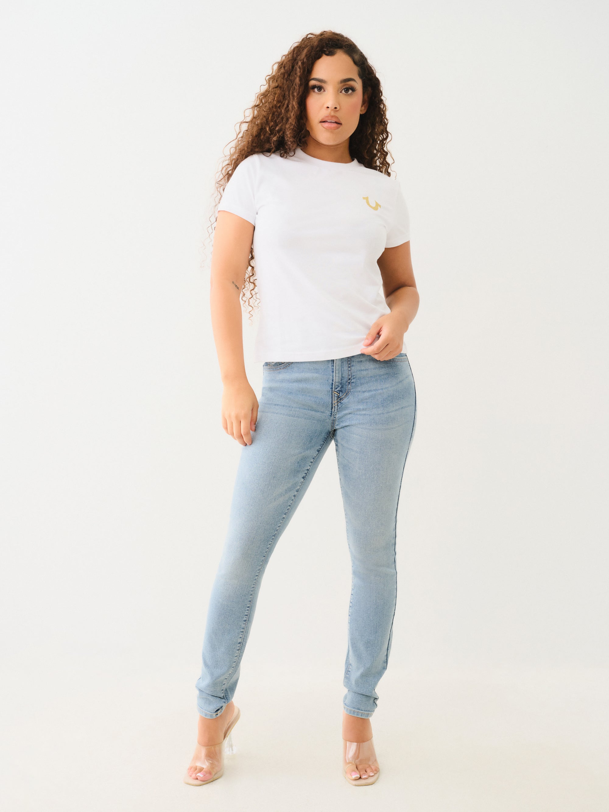 True Religion Halle Sn Hr Flap Skinny Light Cool Wash